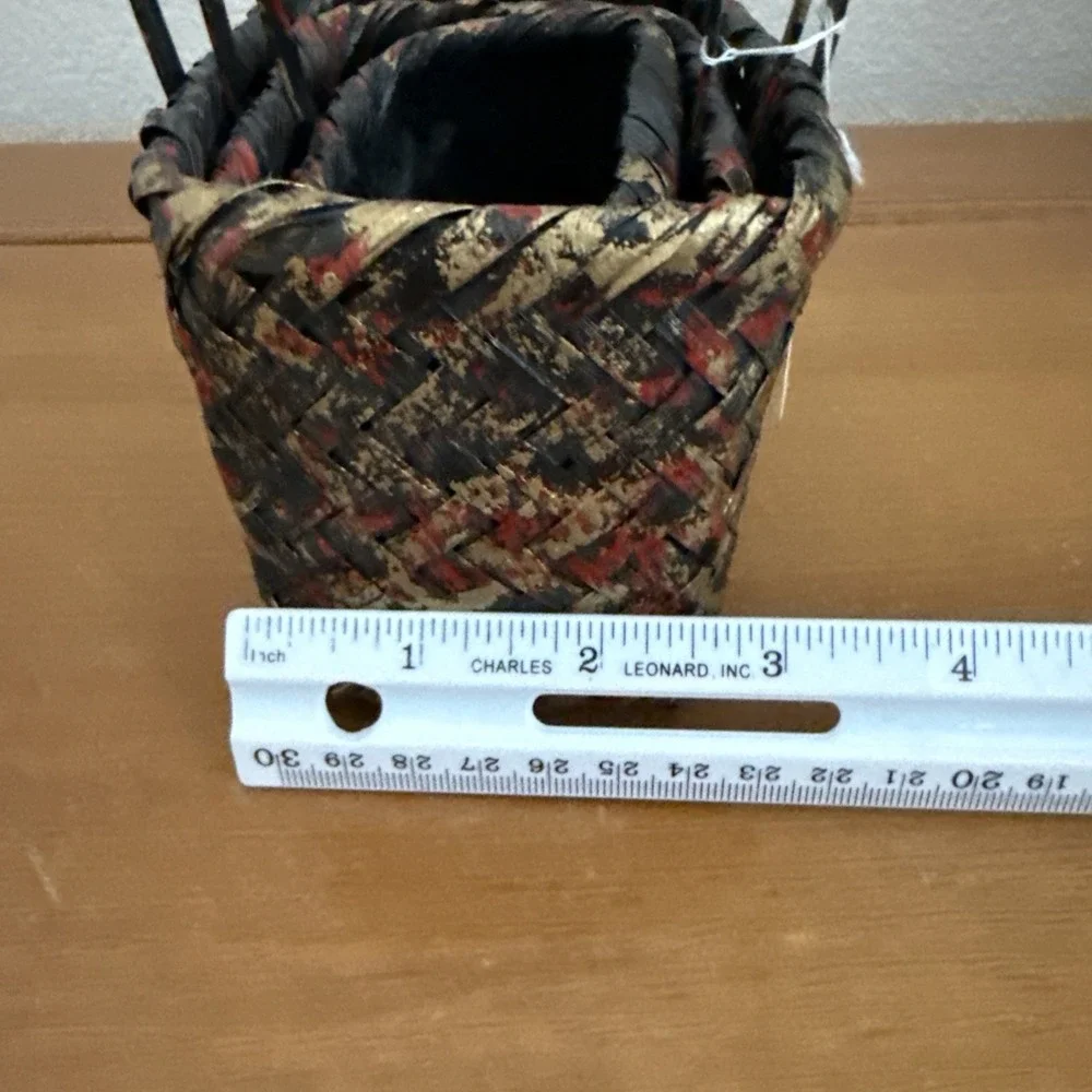 Set 3 Pier 1 Imports Mini Stackable Baskets With Handles